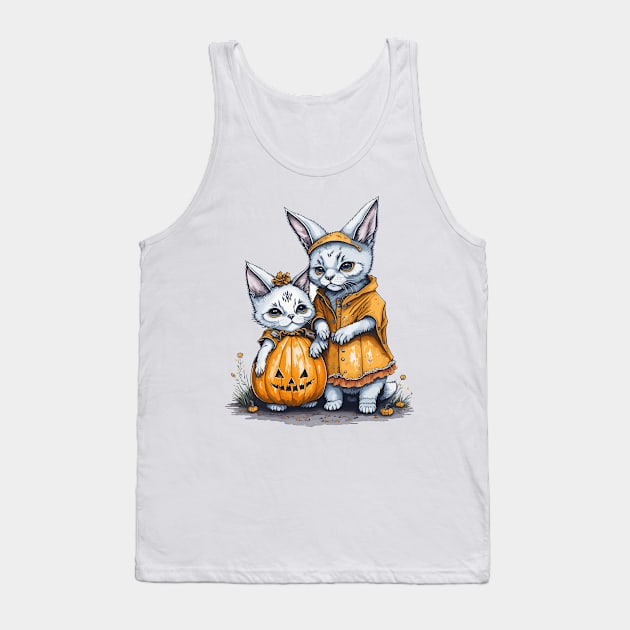 Kittens celebrating Halloween Tank Top by Maria Murtaza